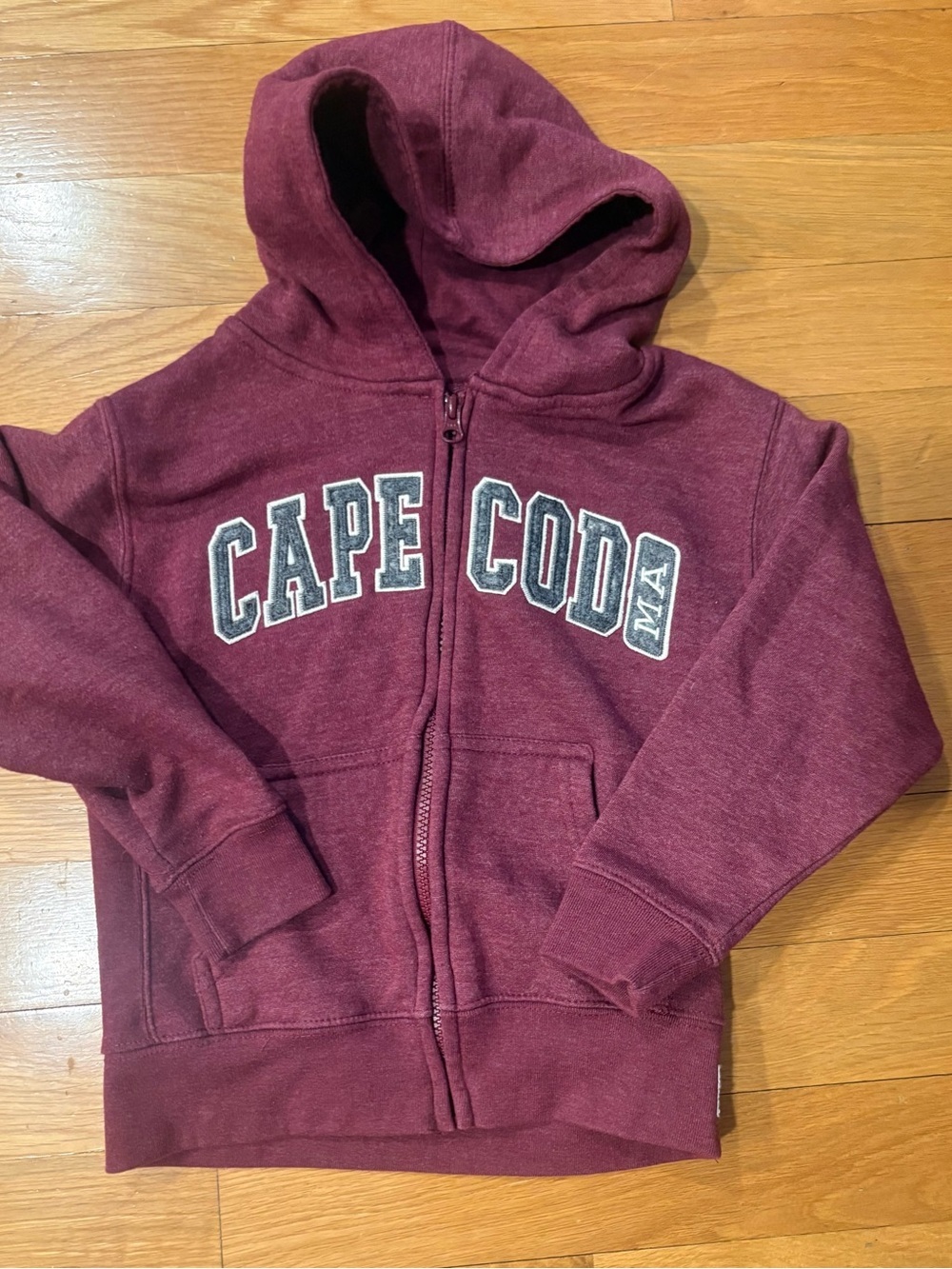 Kids Cape Cod Burgundy Zip-Up Hoodie